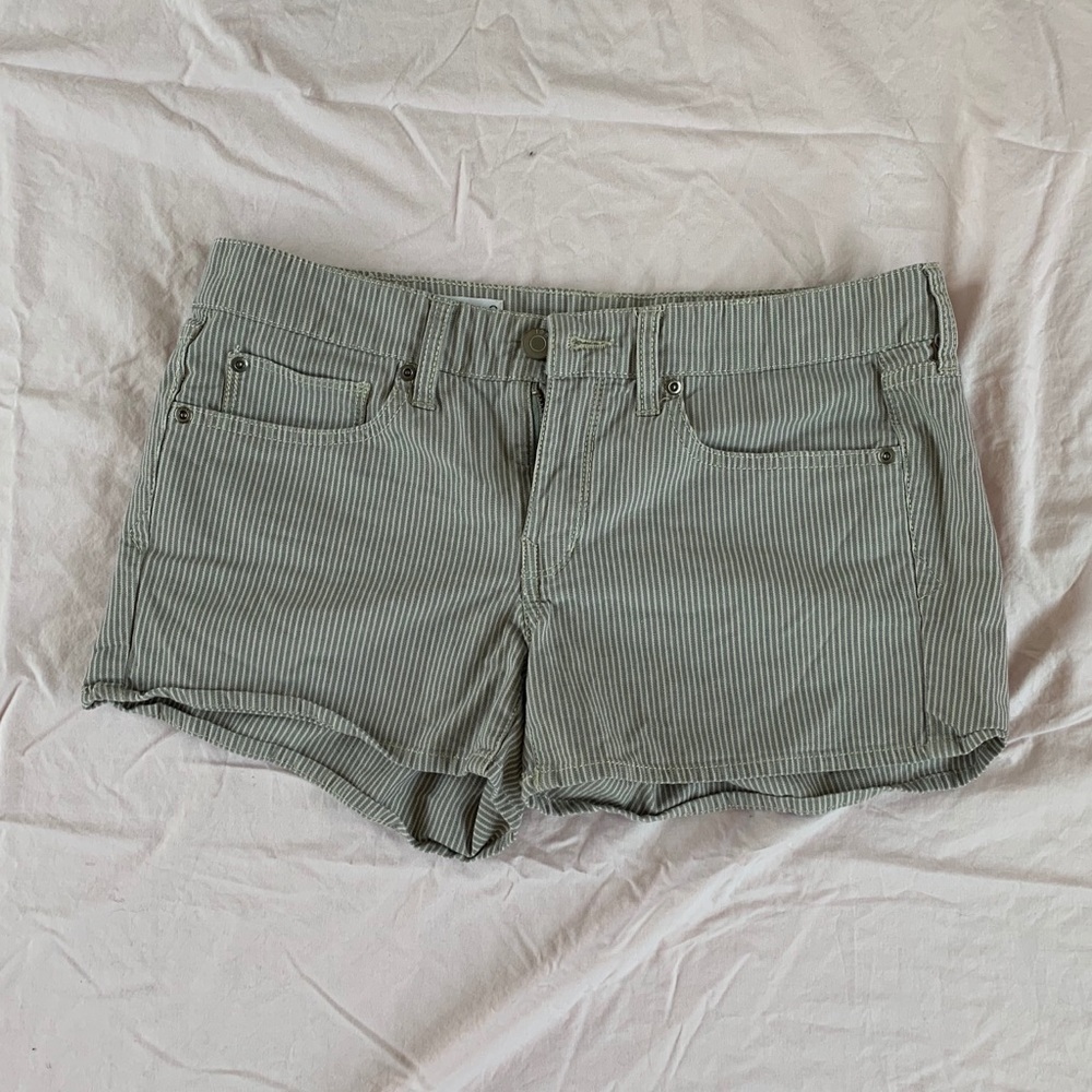 Grey Pinstripe Shorts